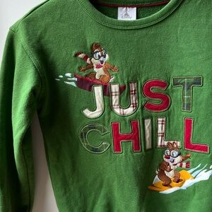 Disney Green Sweatshirt with Winter Graphic